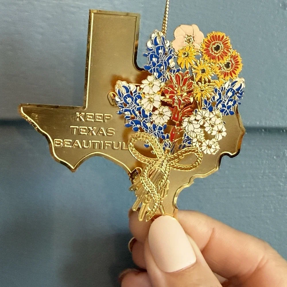 Keep Texas Beautiful Texas Christmas Ornaments Lot of 2 2005/2007 USA F/W